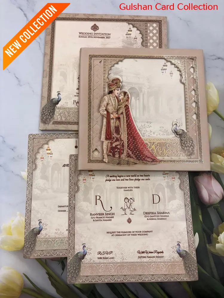 Hardboard Designer Wedding Invitation Card for Marriage RD 7086