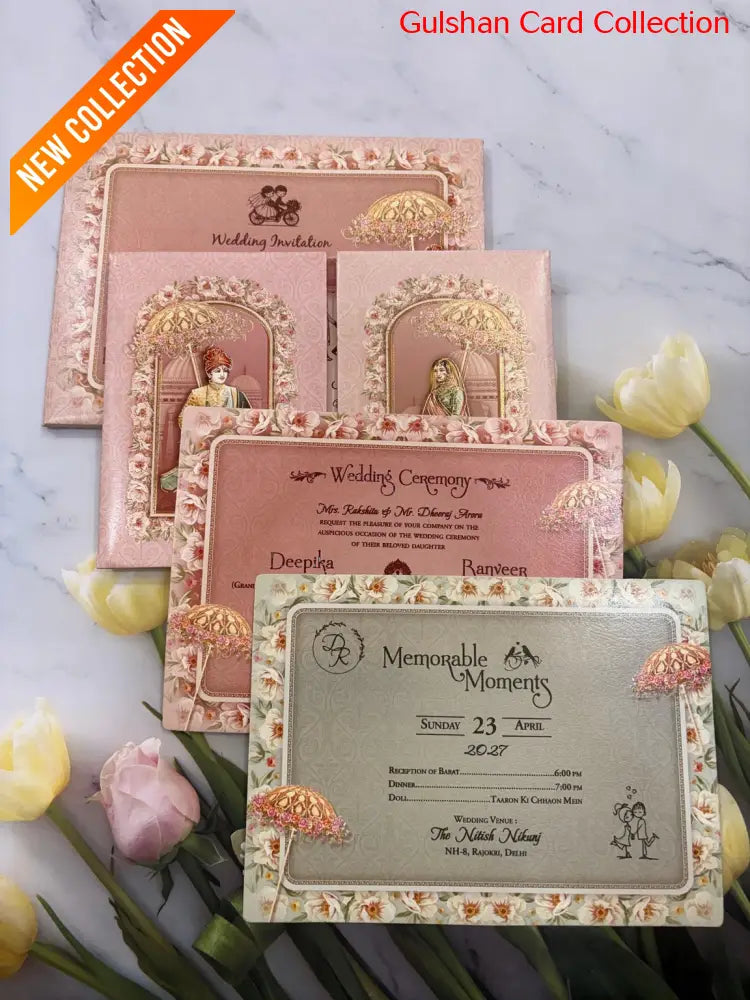 Hardboard Designer Wedding Invitation Card for Marriage RD 7088