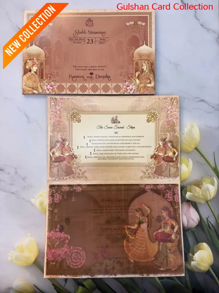 Hardboard Designer Wedding Invitation Card for Marriage RD 7089