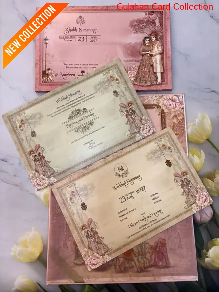 Hardboard Designer Wedding Invitation Card for Marriage RD 7091