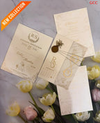 Ivory & Gold Foil Infinity Monogram Wedding Suite with Vellum & Calendar Insert