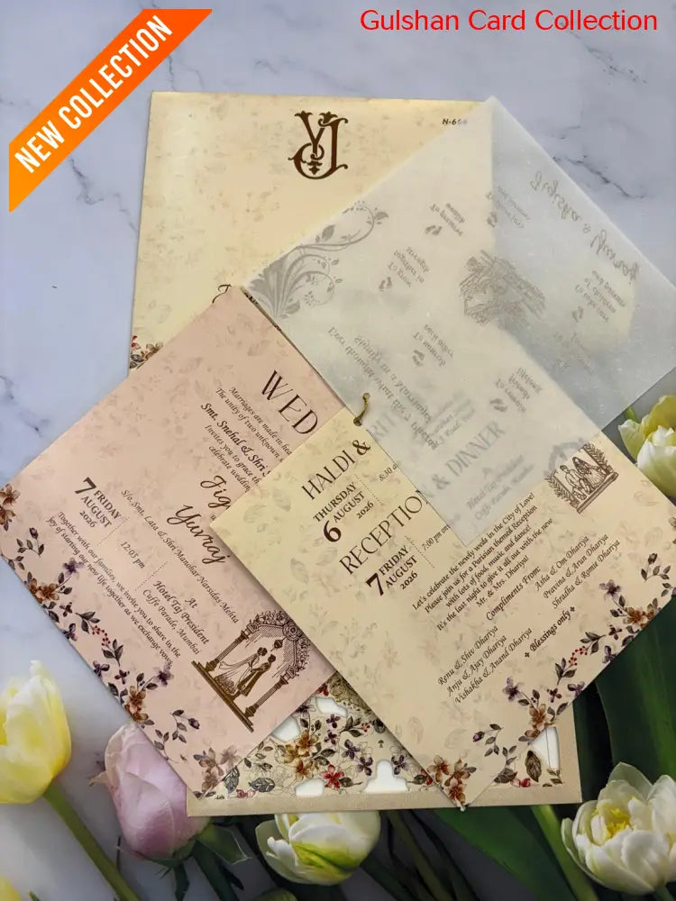 Laser Designer Wedding Invitation Card for Marriage JC N664