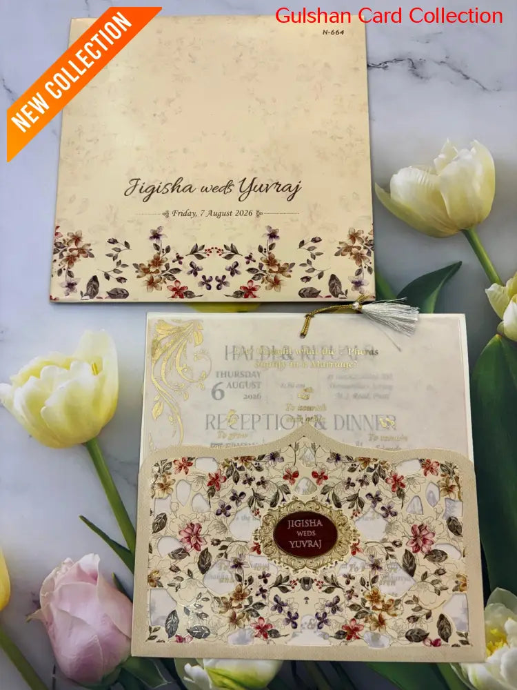 Laser Designer Wedding Invitation Card for Marriage JC N664