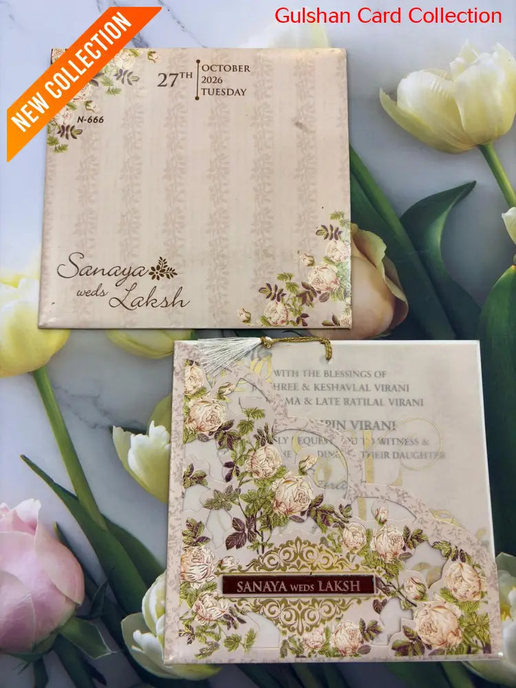 Laser Designer Wedding Invitation Card for Marriage JC N666