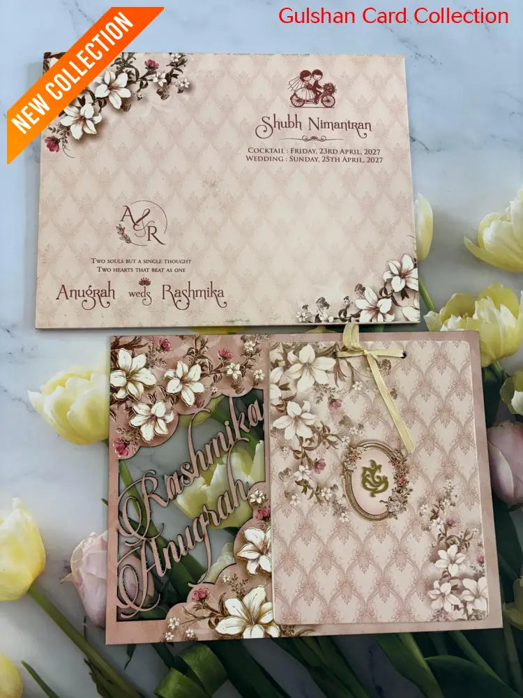Lazer Cutting Designer Wedding Invitation Card for Marriage RD 8014