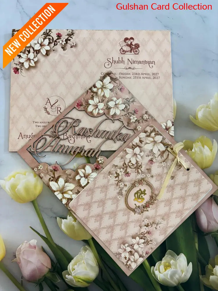 Lazer Cutting Designer Wedding Invitation Card for Marriage RD 8014