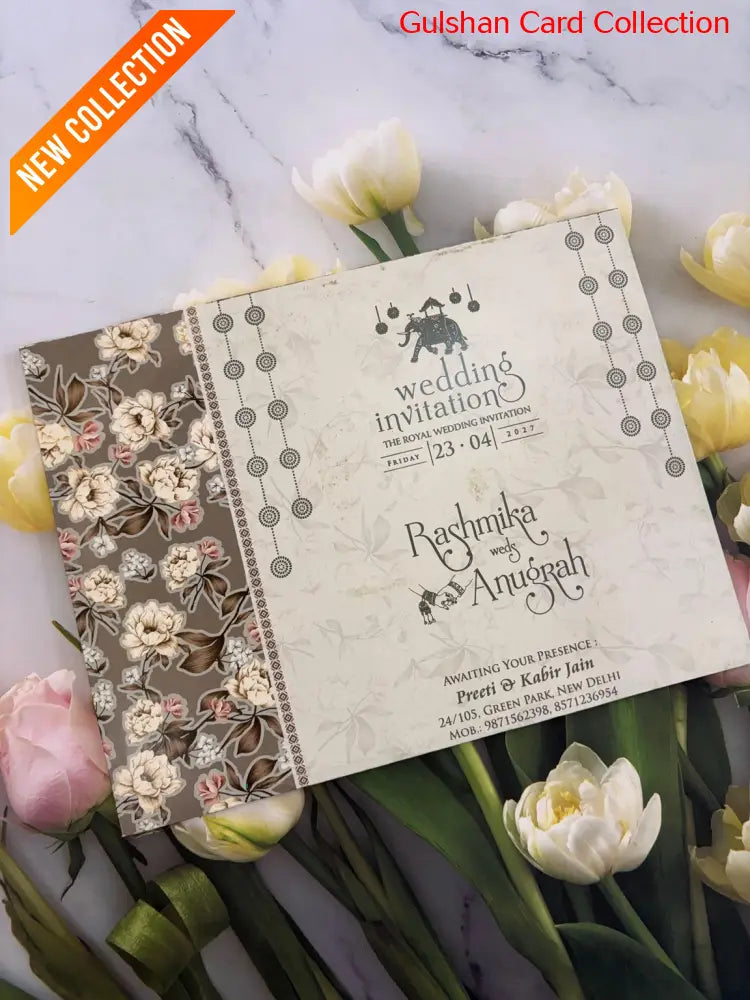 Lazer Cutting Designer Wedding Invitation Card for Marriage RD 8014