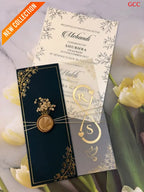 Luxury Dark Green Wedding Invitation Card with Gold Foil Design | Premium Marriage Invitation Set
