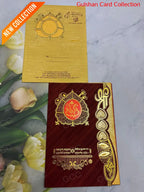 Watermarked - Mehroon Colour Ganesha Wedding Card SD