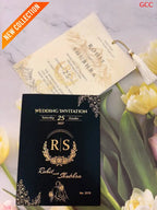 Opulent Black & Gold Foil Floral Wedding Invitation Suite with Vellum Overlay