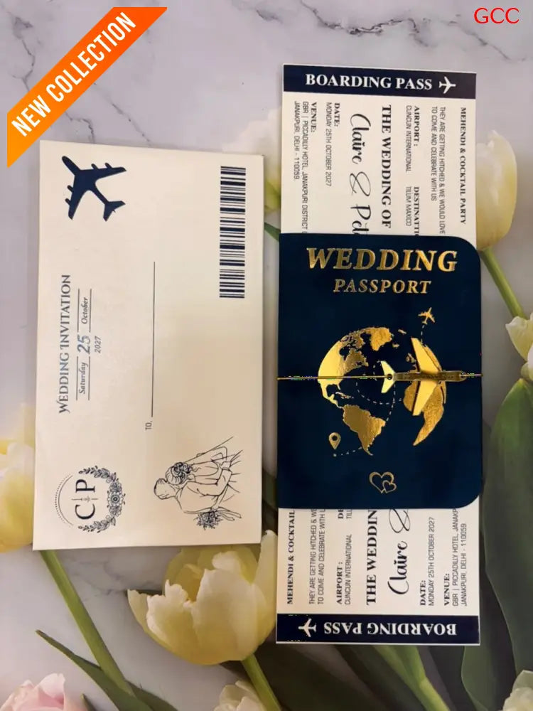 Passport Wedding Invitation Cards for Marriage | Unique Travel Theme Wedding Invites