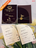 Premium Burgundy Wedding Invitation Card with Gold Foil Printing | Elegant Marriage Invite