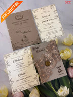 Premium Floral Wedding Invitation Card Set | Luxury Taupe & Ivory Wedding Invitations