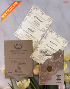 Premium Floral Wedding Invitation Card Set | Luxury Taupe & Ivory Wedding Invitations