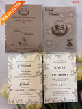 Premium Floral Wedding Invitation Card Set | Luxury Taupe & Ivory Wedding Invitations
