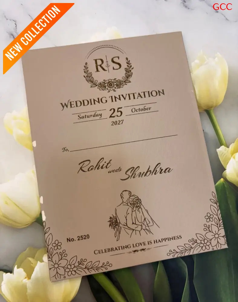 Premium Floral Wedding Invitation Card Set | Luxury Taupe & Ivory Wedding Invitations