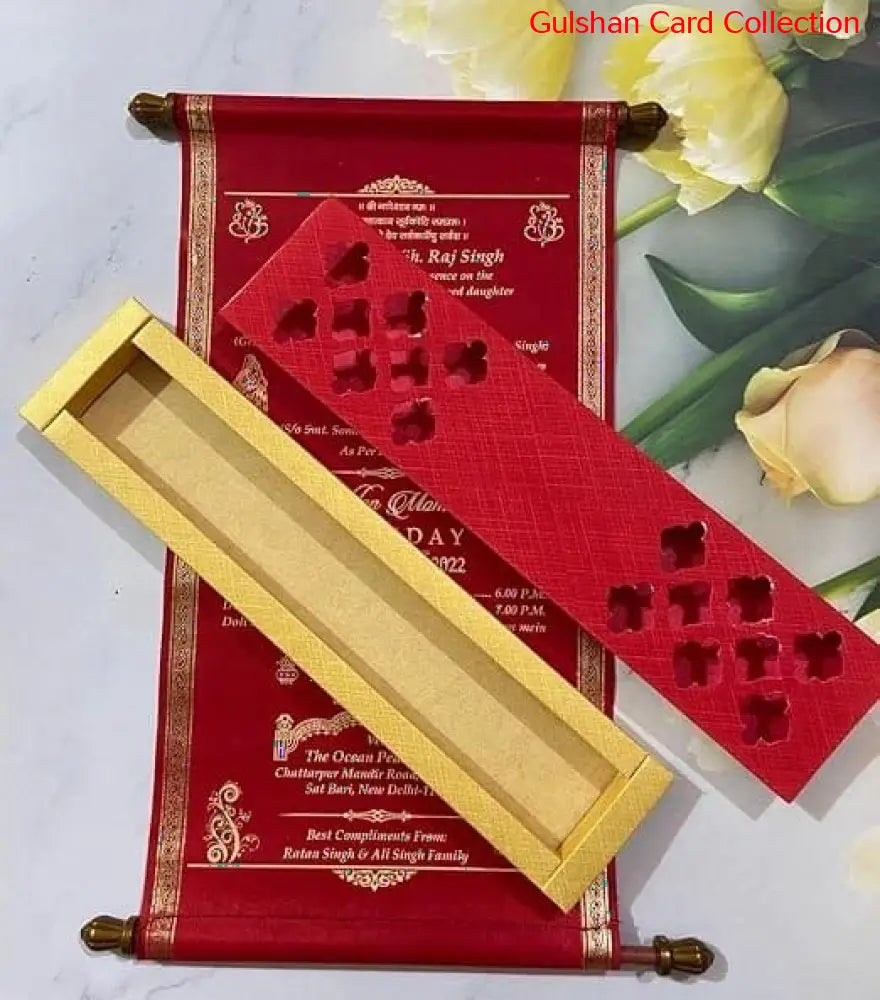 Designer Scroll Cards for Invitation.