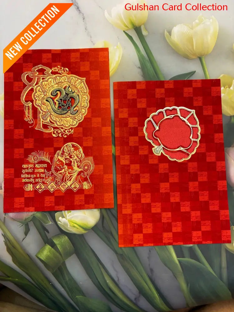 Red designer wedding invitation FT 10