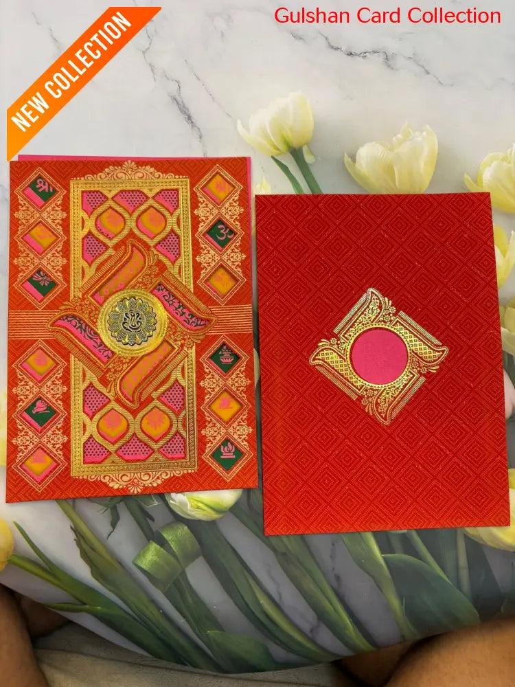 Red designer wedding invitation FT 11