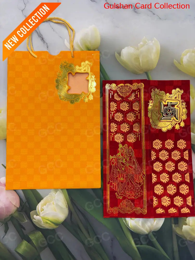 Watermarked - Red & Yellow designer wedding invitation FT 01