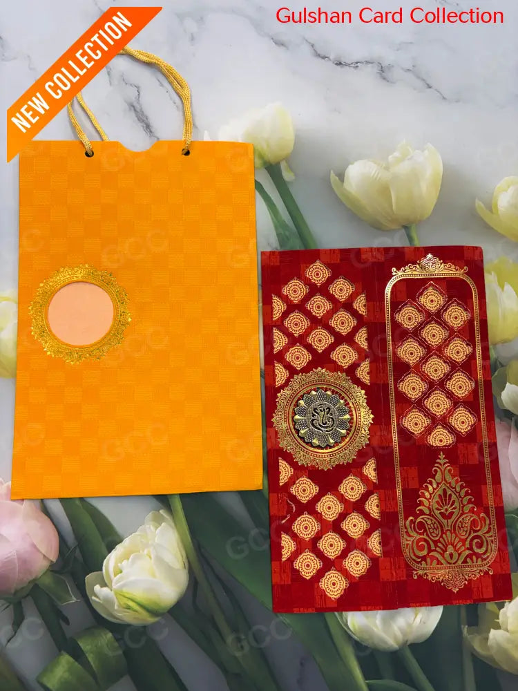 Watermarked - Red & Yellow designer wedding invitation FT 02