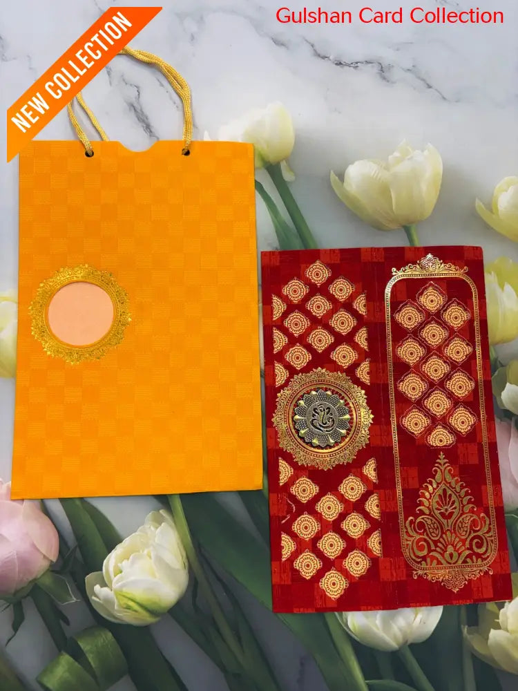 Red & Yellow designer wedding invitation FT 02