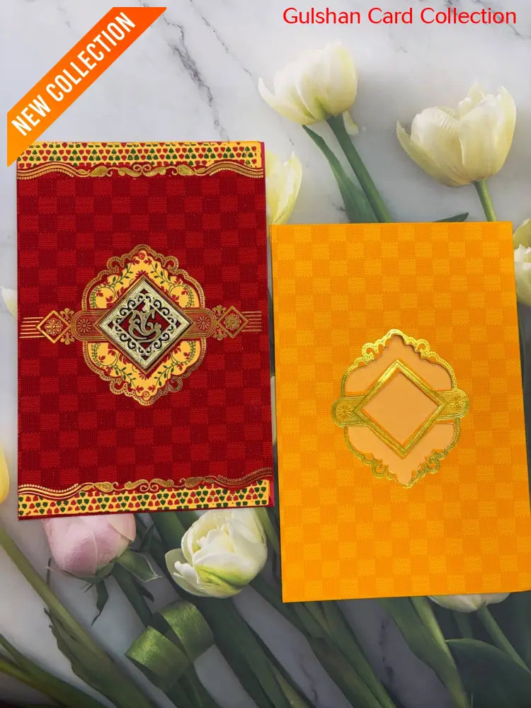 Red & Yellow designer wedding invitation FT 05
