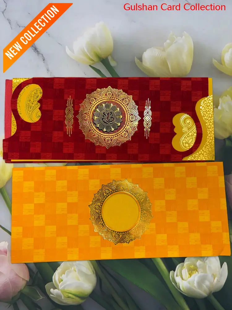 Red & Yellow wedding invitation Card For Marriage FT 17