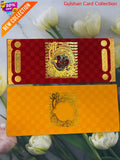 Badged - Red & Yellow wedding invitation Card For Marriage FT 18