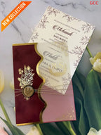 Royal Maroon Velvet & Gold Foil Wedding Invitation Suite (with Custom Monogram & Wax Seal)