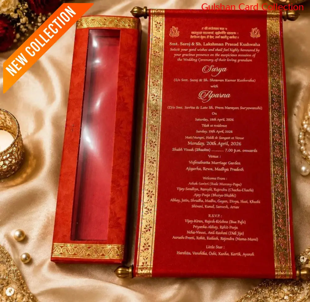Scroll Wedding Invitation Card for Marriage FWA 08
