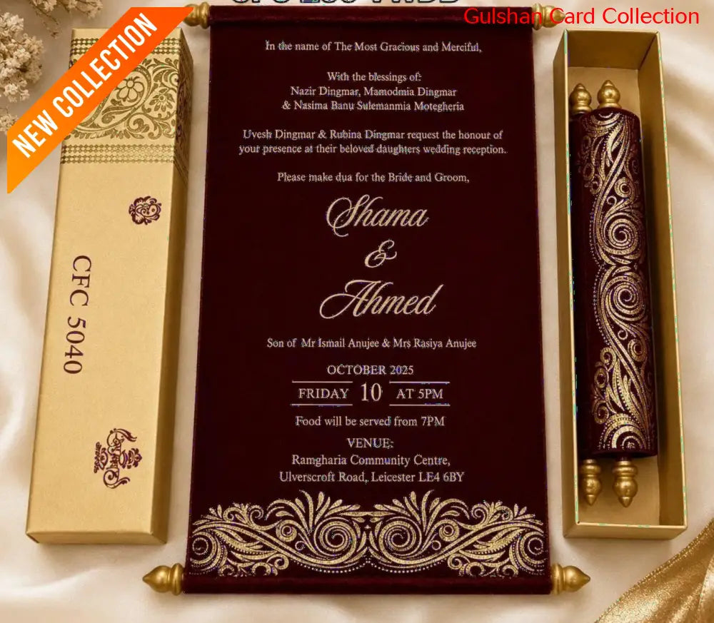 Scroll Wedding Invitation Card for Marriage FWA 11