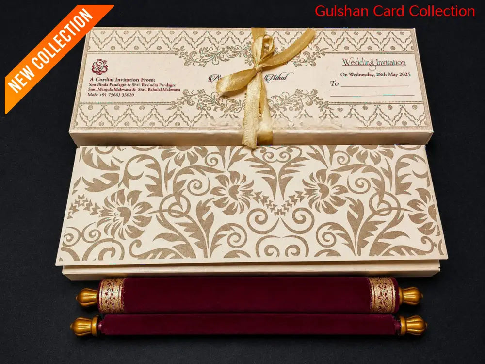 Scroll Wedding Invitation Card for Marriage FWA 15