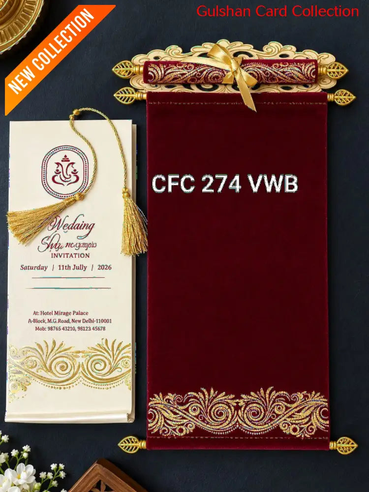 Scroll Wedding Invitation Card for Marriage FWA 18