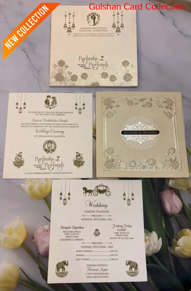 Semibox Designer Wedding Invitation Card for Marriage RD 569-C