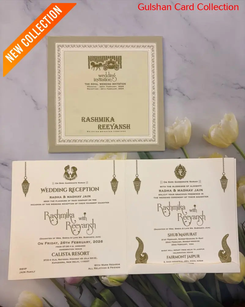 Semibox Designer Wedding Invitation Card for Marriage RD 715-C