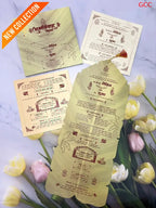 Traditional Banana Leaf Theme Indian Wedding Invitation Card with Ganesha & Tassel
