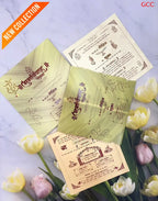 Traditional Banana Leaf Theme Indian Wedding Invitation Card with Ganesha & Tassel